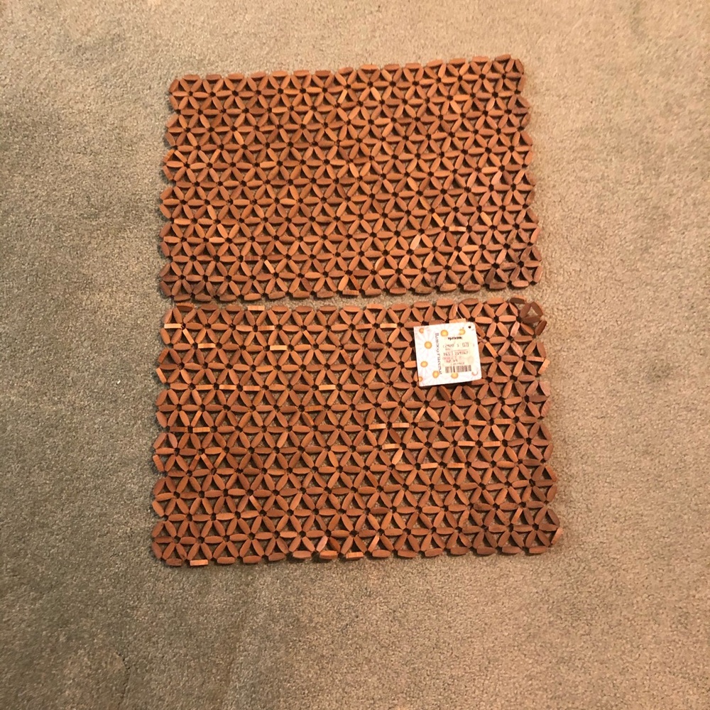 Two bamboo placemats